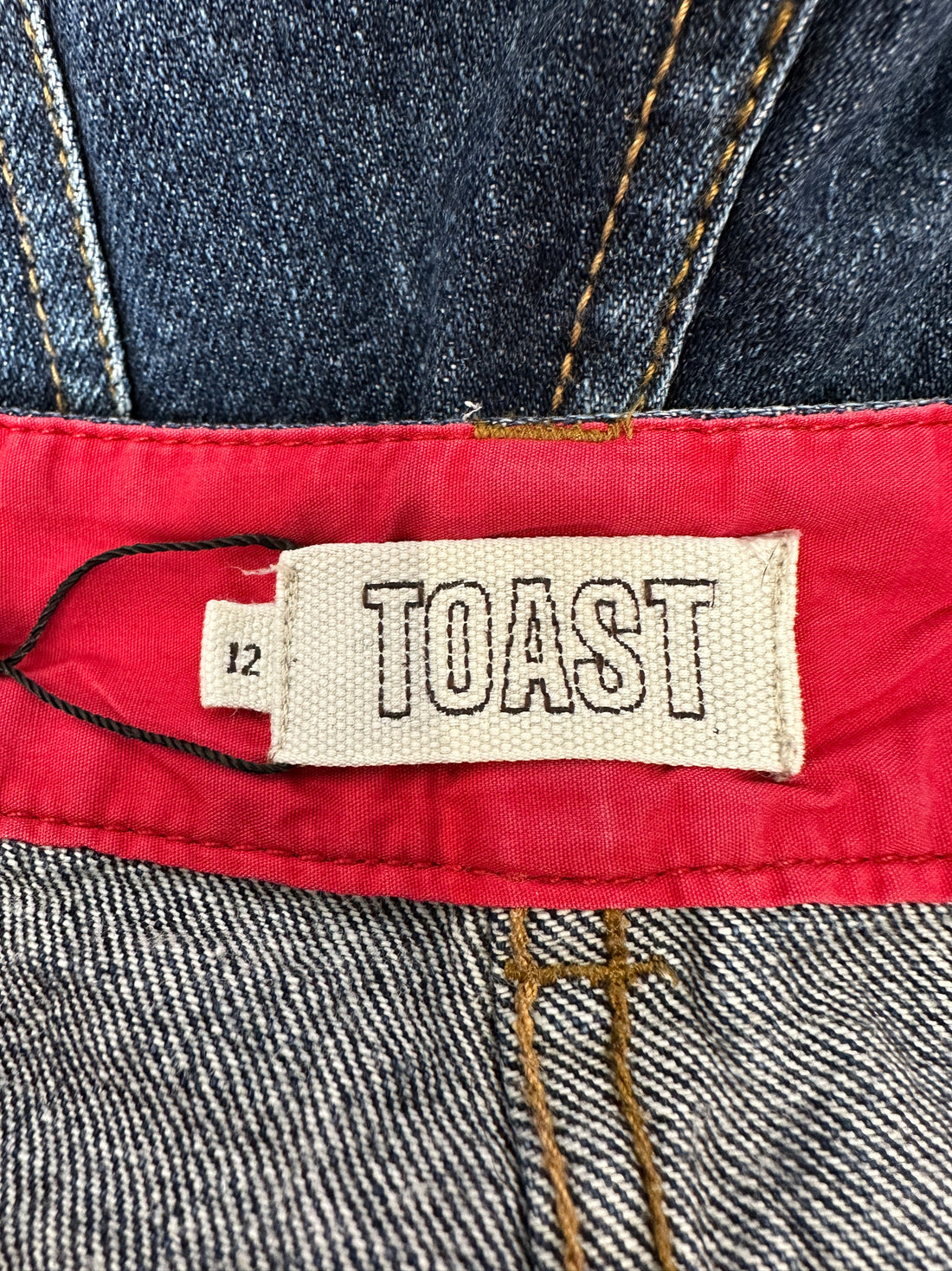 Toast Blue Wide Leg Raw Hem Jeans - Size 12