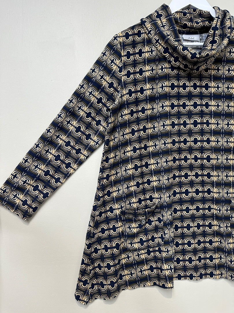 Adini Navy Beige Top - Size M