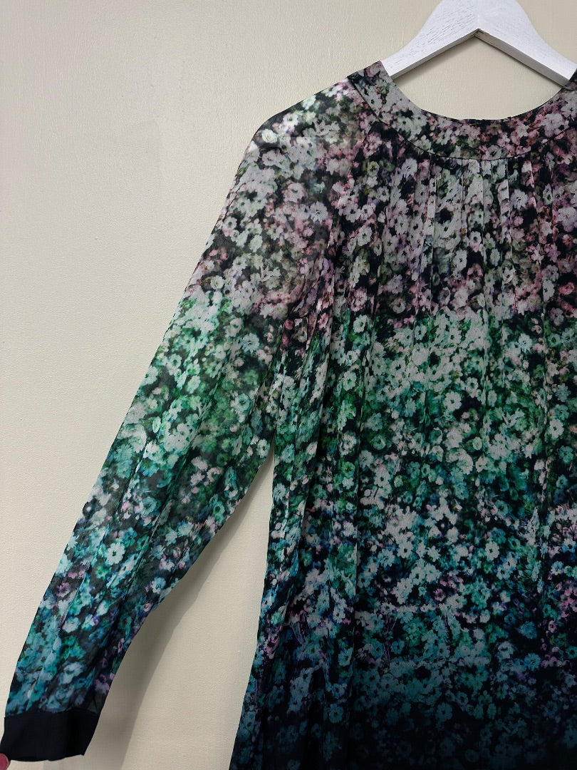 French Connection Pink Green Dress - Size 10