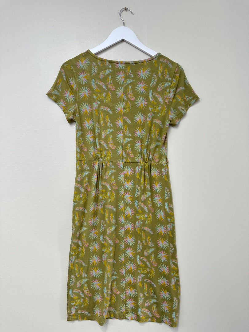 White Stuff Green Blue Pink Jersey Dress - Size 8