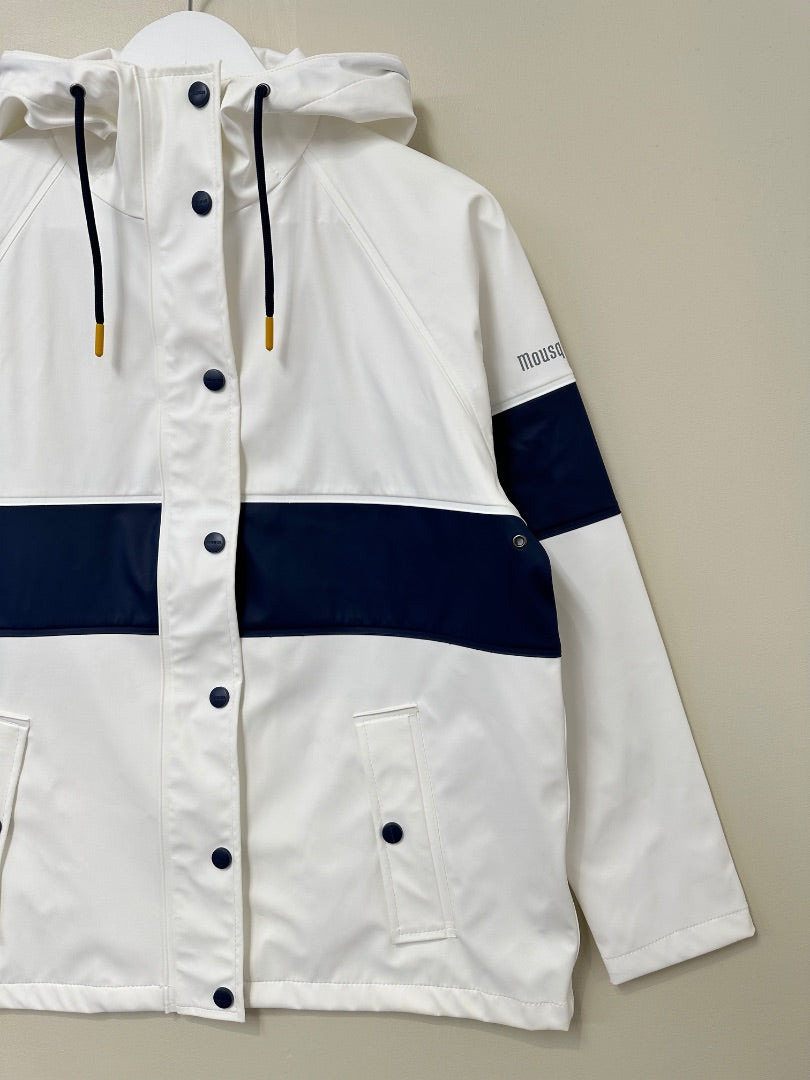 Mousqueton White Navy Raincoat - Size 8