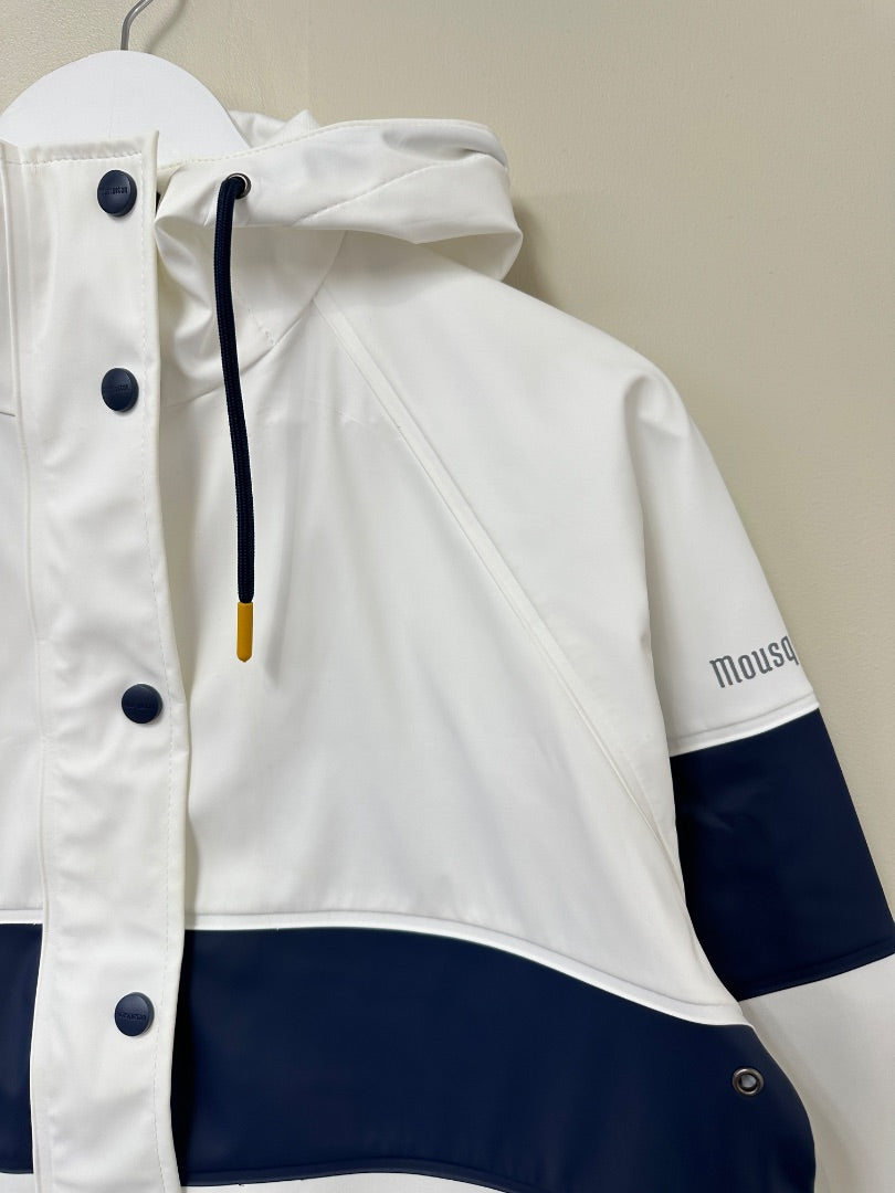 Mousqueton White Navy Raincoat - Size 8