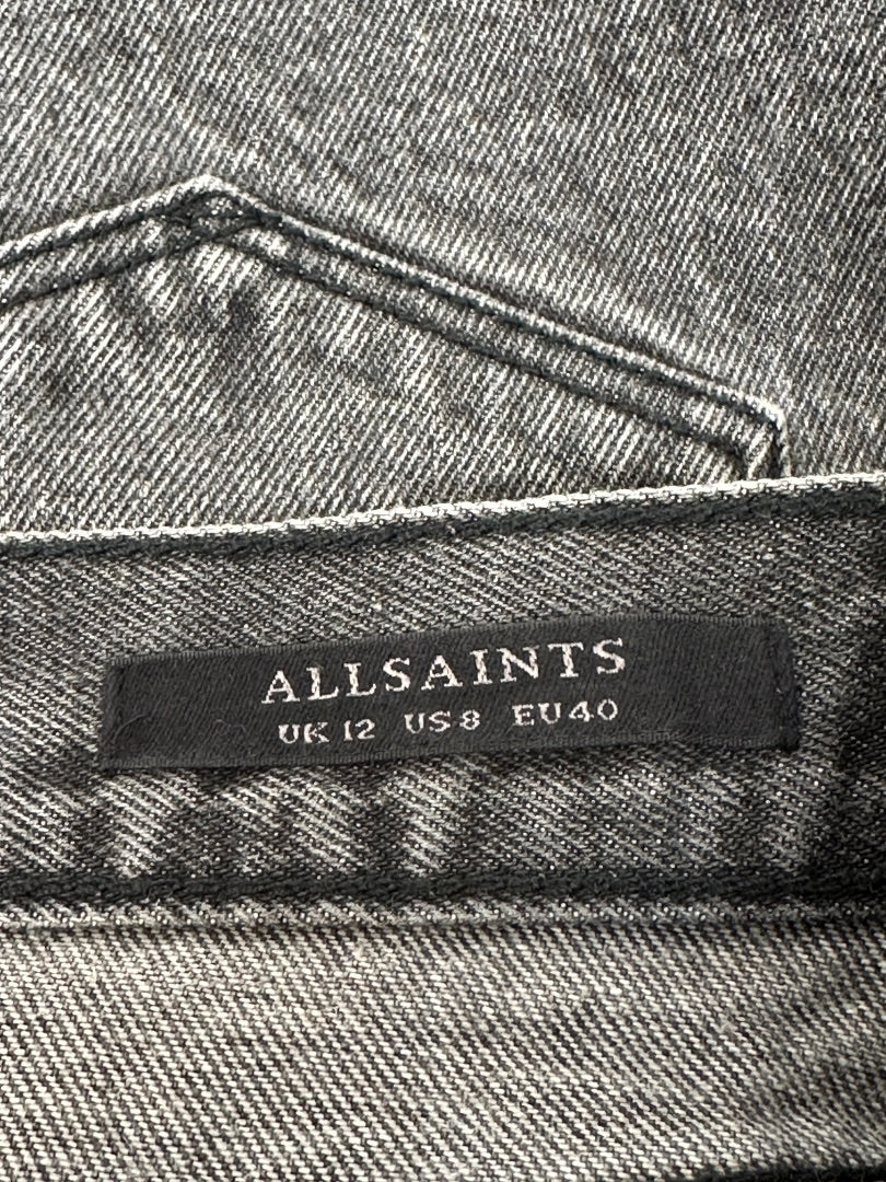 All Saints Black Denim Skirt - Size 12
