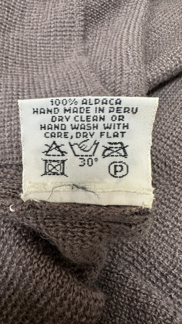 Spirit of the Andes Brown Alpaca Longline Button Cardigan - Size S