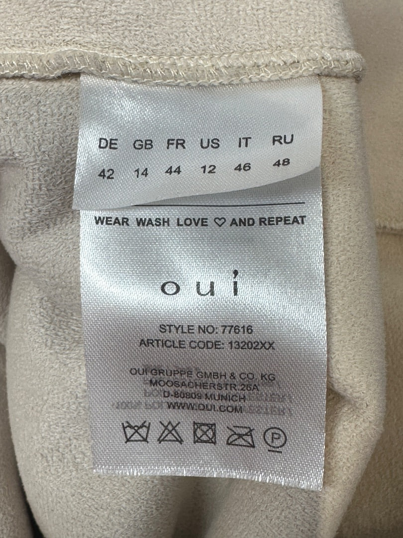 Oui Cream Faux Fur Gilet - Size 14