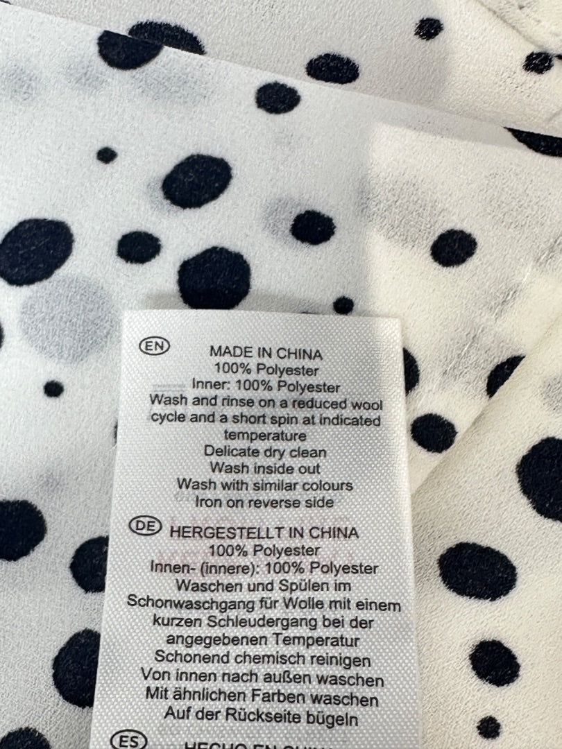 Hobbs White Black Polka Dot Shirt - Size 16