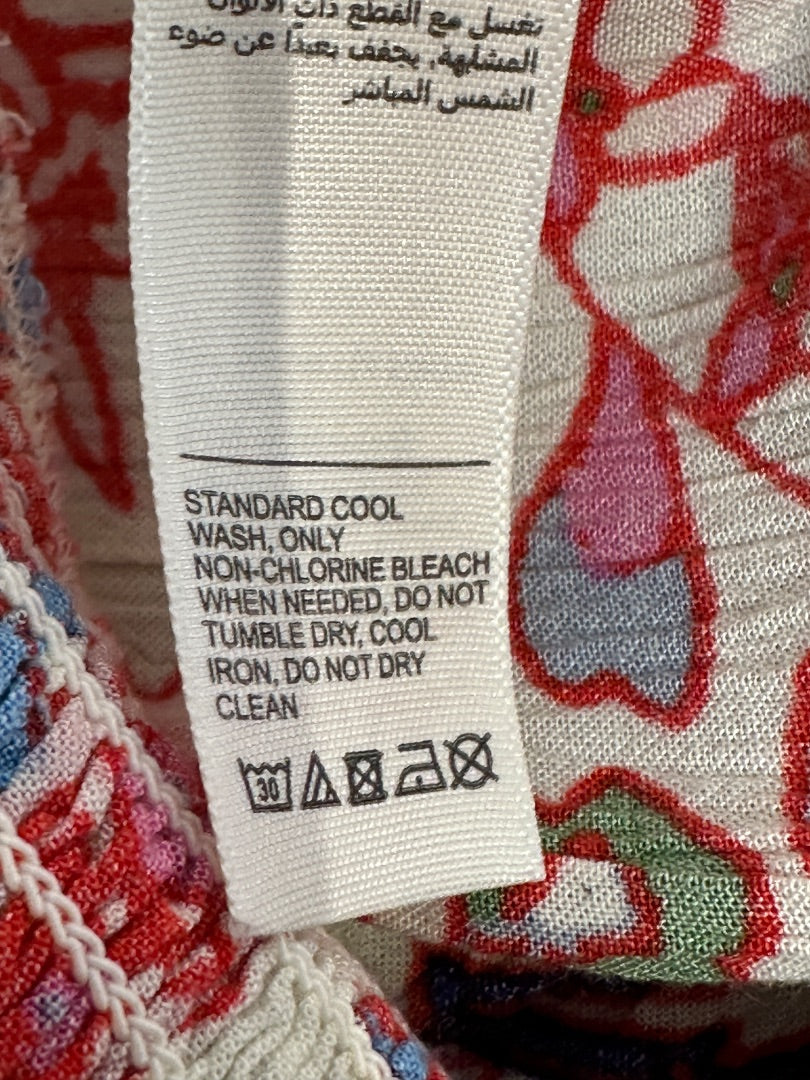 Fat Face White Pink Wide Leg Trousers - Size 12