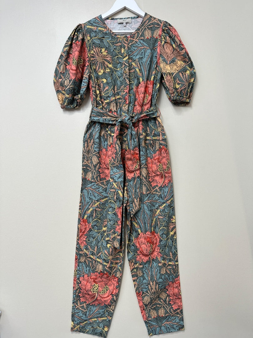 Next Green Mix X William Morris Jumpsuit - Size 8