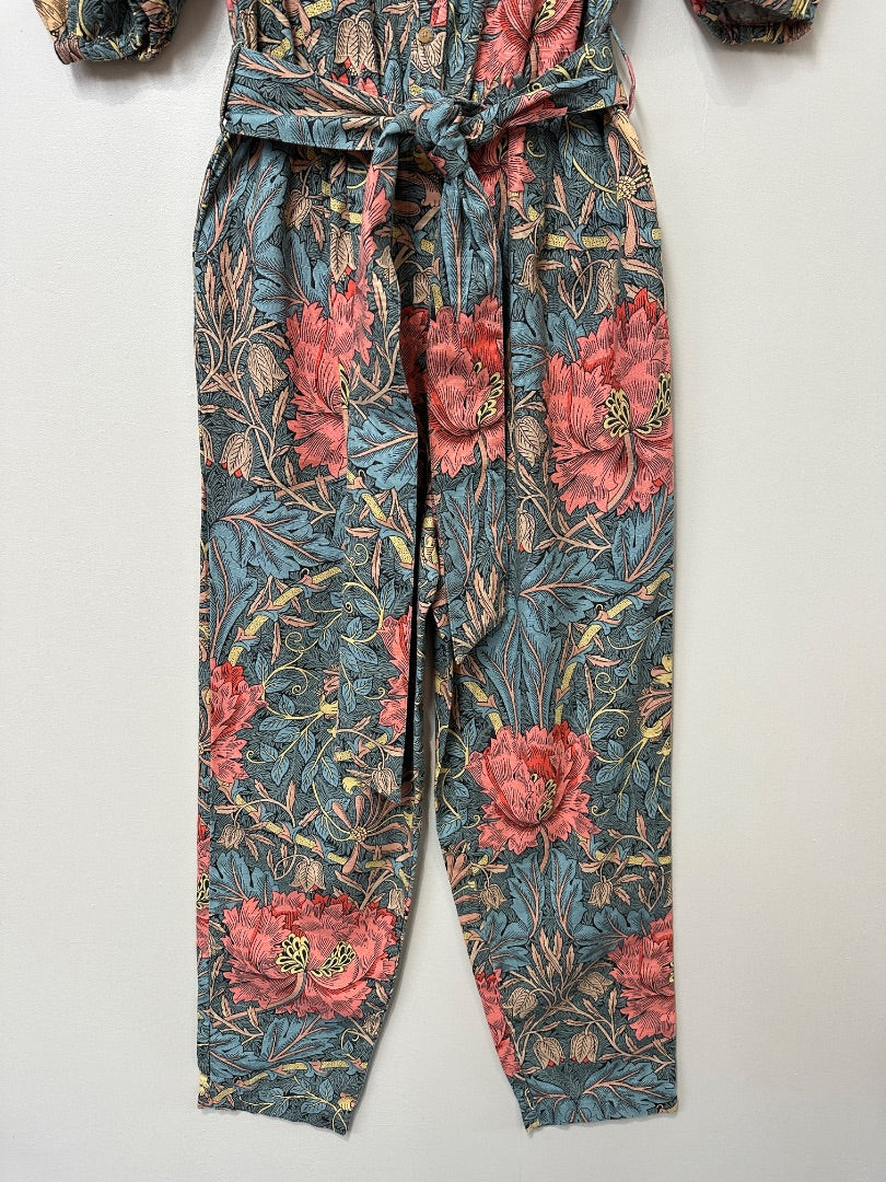 Next Green Mix X William Morris Jumpsuit - Size 8
