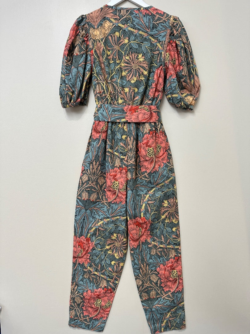 Next Green Mix X William Morris Jumpsuit - Size 8