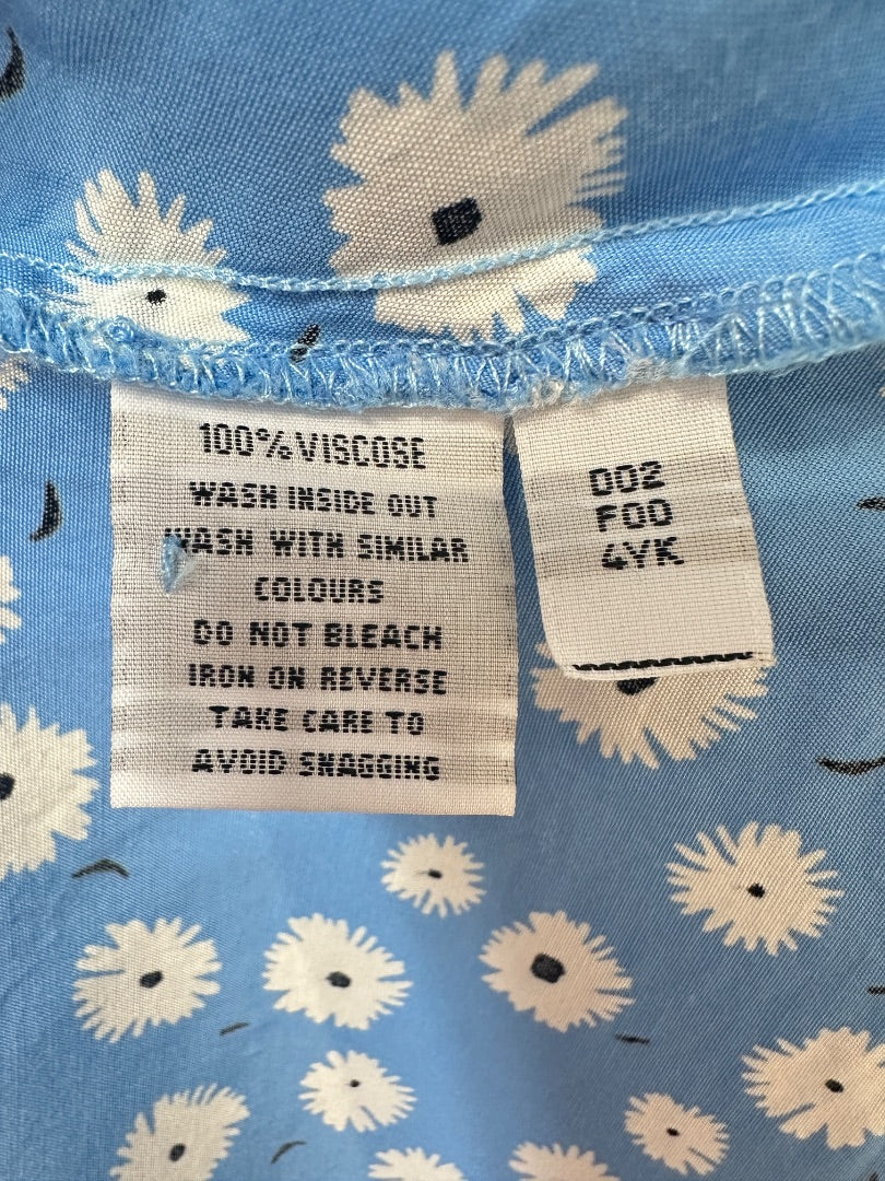 Finery Blue White Ditsy Collared Tea Dress - Size 10