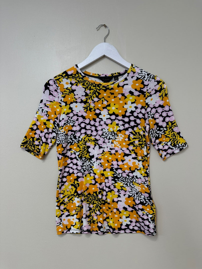 Ted Baker Yellow Floral T-Shirt - Size 8-10