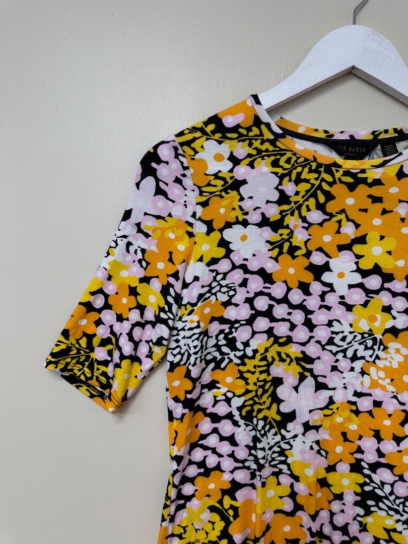 Ted Baker Yellow Floral T-Shirt - Size 8-10