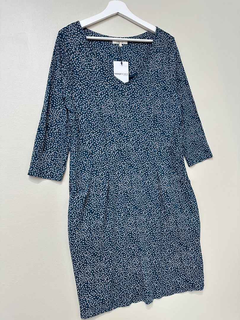 White Stuff Green Midi Pocket Jersey Dress - Size 16