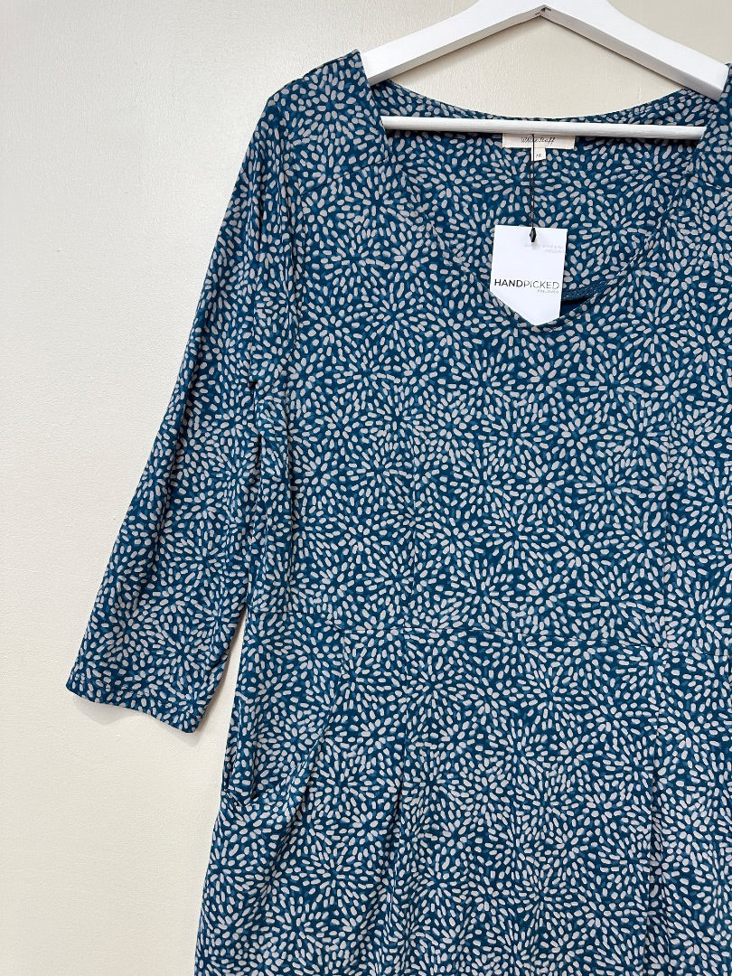 White Stuff Green Midi Pocket Jersey Dress - Size 16