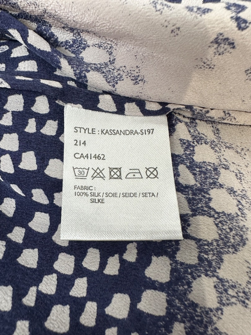St-Martins Blue Pink Silk Boxy Top - Size 10
