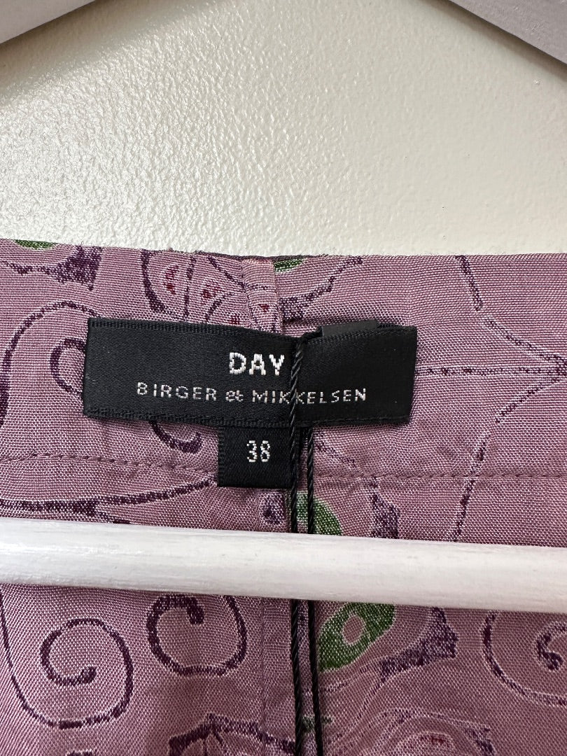 Day Birger et Mikkelsen Purple Embroidered V-Neck Midi Dress - Size 10