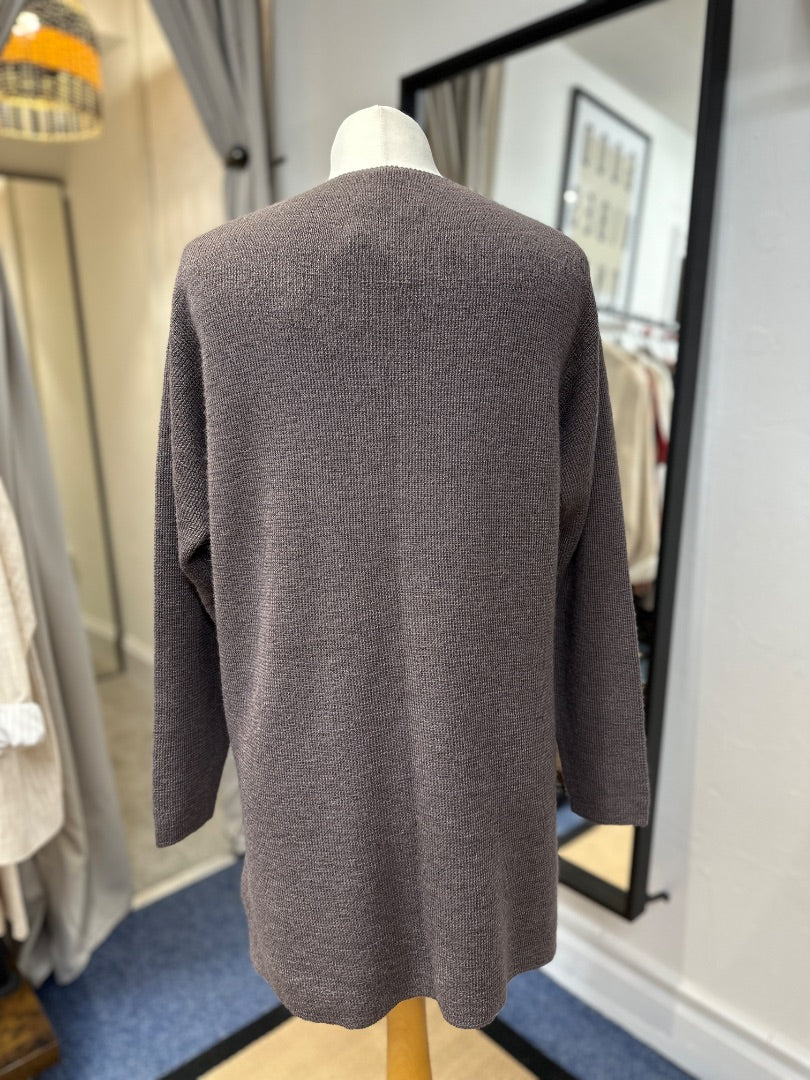 Spirit of the Andes Brown Alpaca Longline Button Cardigan - Size S