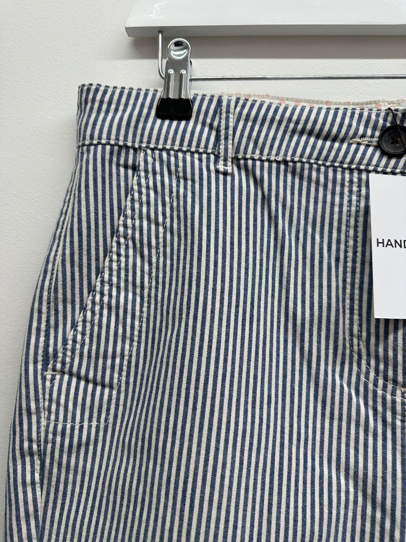 Boden Blue White Striped Trousers - Size 12
