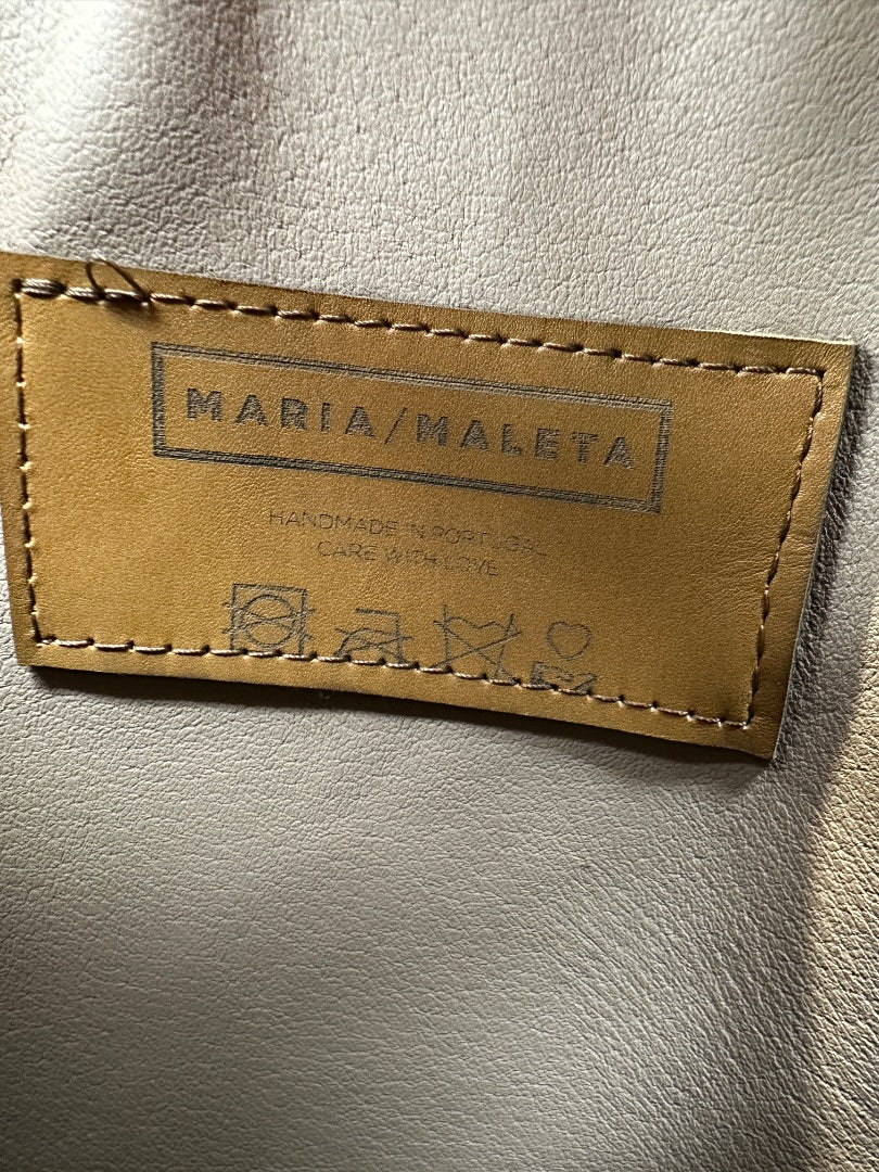 Maria Maleta Green Tan Leather Backpack - Size