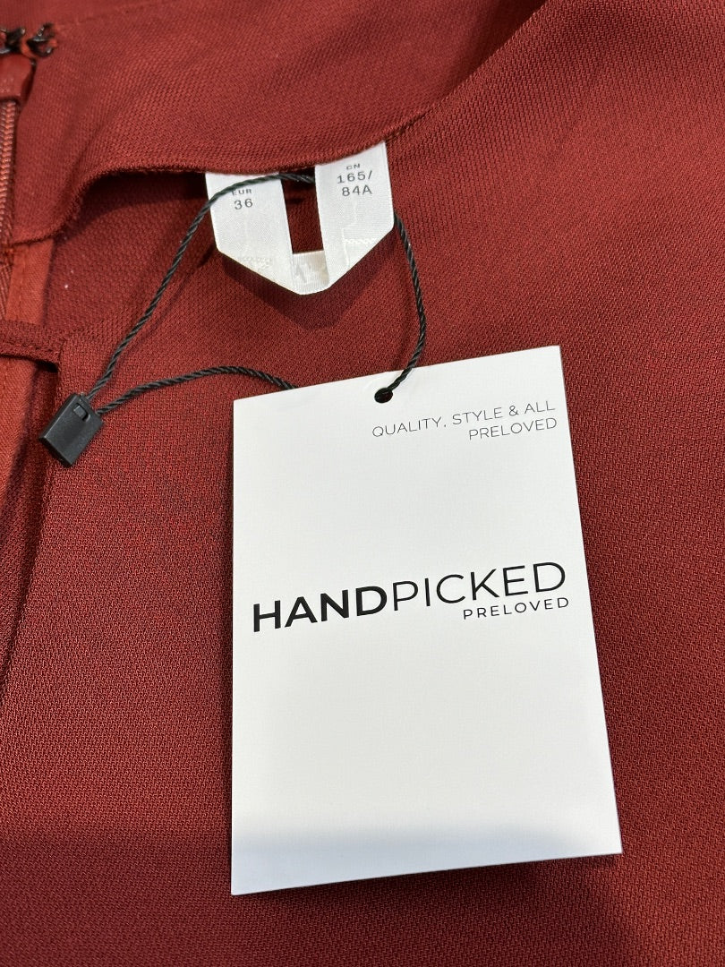 Arket Burnt Orange Long Sleeve Midi Dress - Size 10