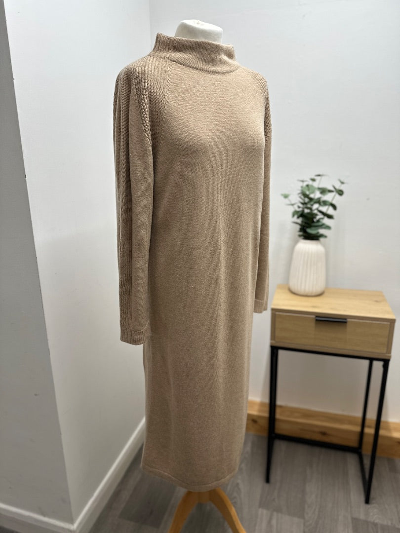 Benetton Beige Jumper Dress - Size Medium