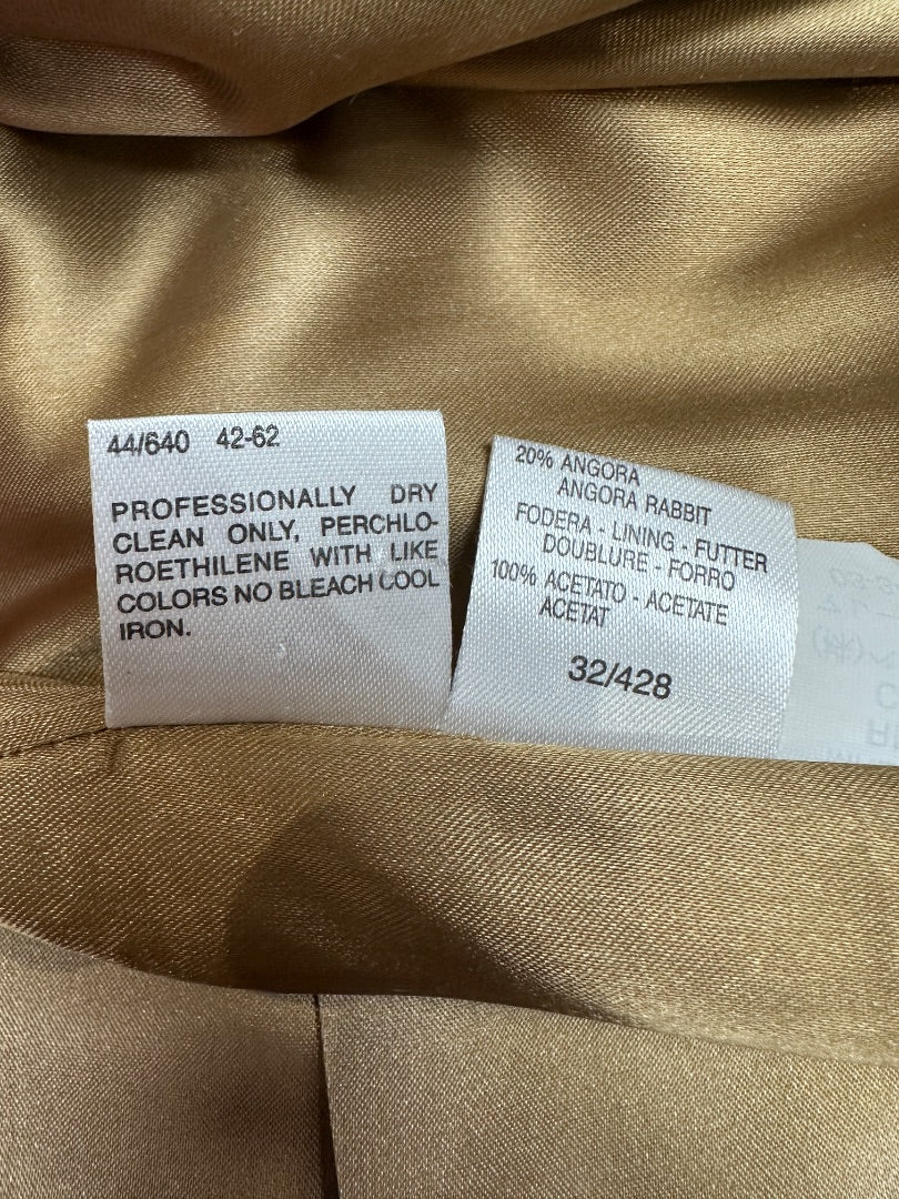 Marella Camel Wool Mix Long Coat - Size 10