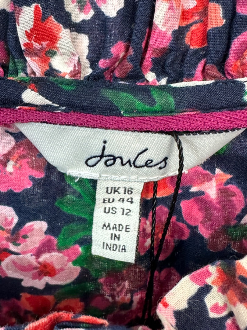 Joules Navy Pink Blouse - Size 16