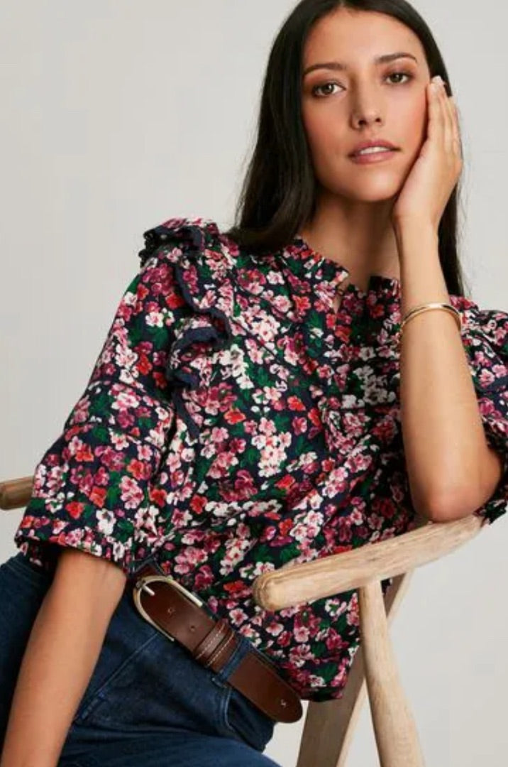 Joules Navy Pink Blouse - Size 16