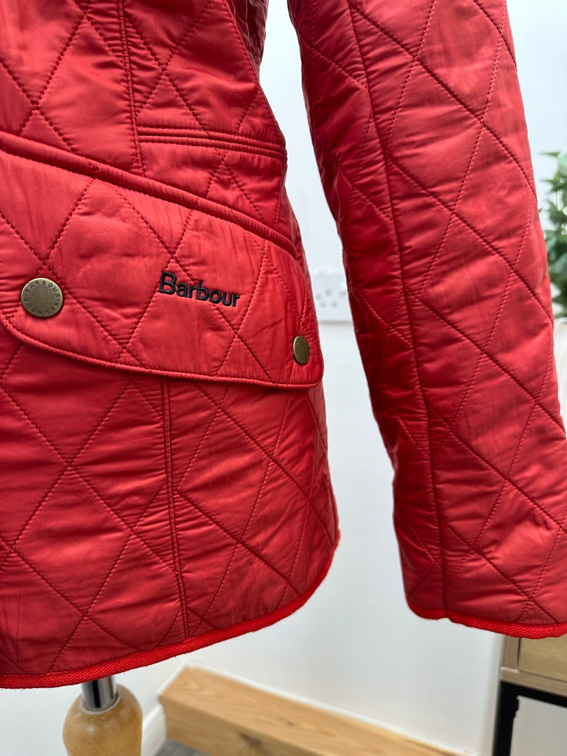 Barbour Red Quilted Jacket - Size 10