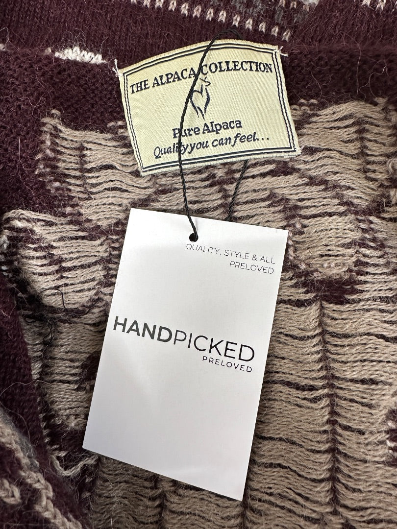The Alpaca Collection Burgundy Alpaca Cardigan - Size M