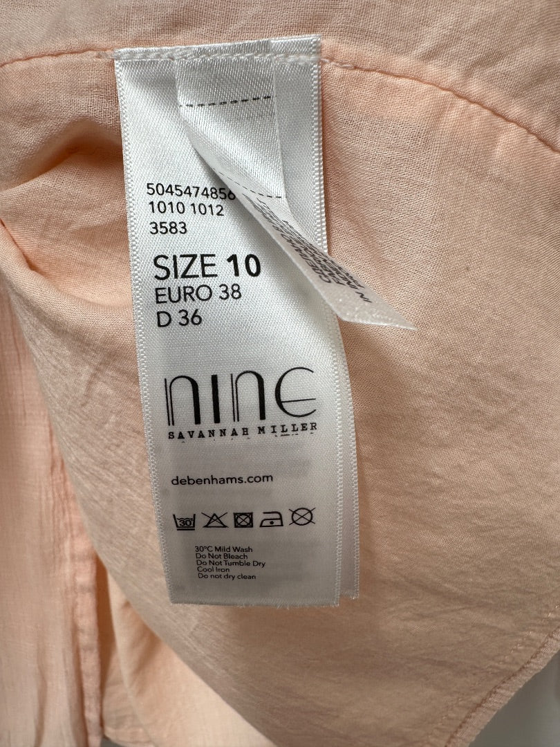 Nine Savannah Miller Peach Embroidered Top - Size 10