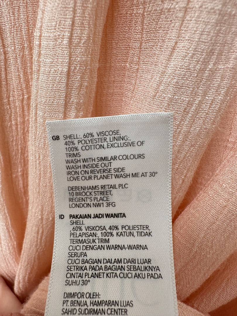 Nine Savannah Miller Peach Embroidered Top - Size 10