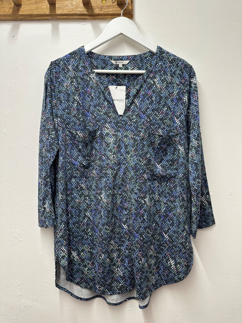 Sandwich Blue Mix Tunic Top - Size 10