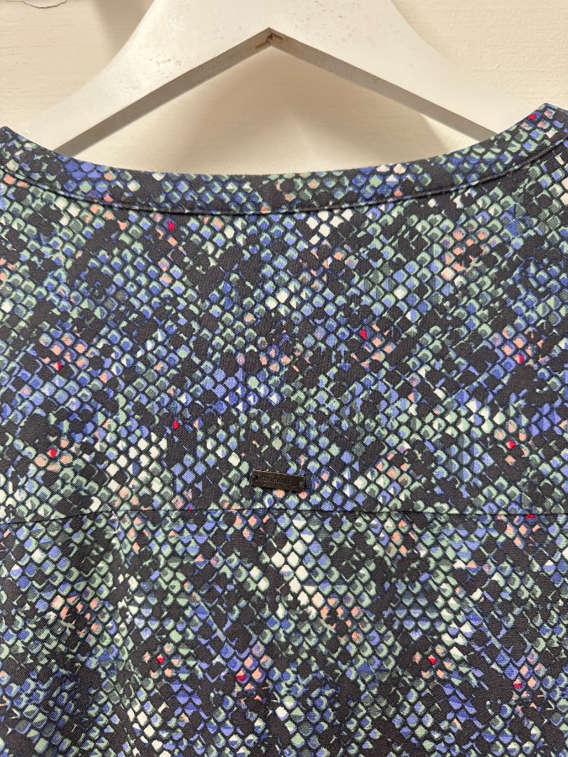 Sandwich Blue Mix Tunic Top - Size 10