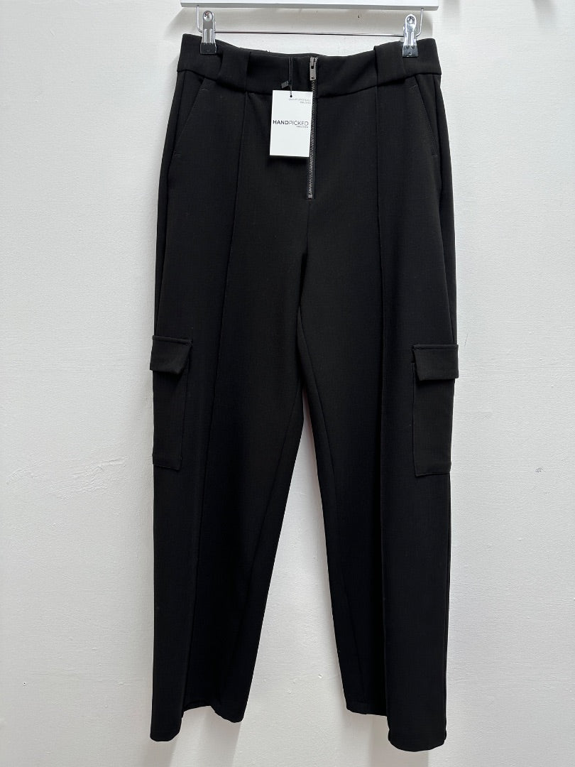 Vero Moda Black Cargo Pleat Trousers - Size 12