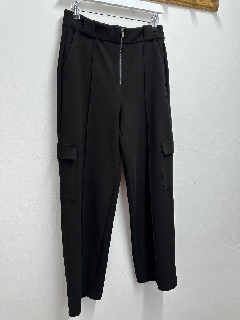 Vero Moda Black Cargo Pleat Trousers - Size 12