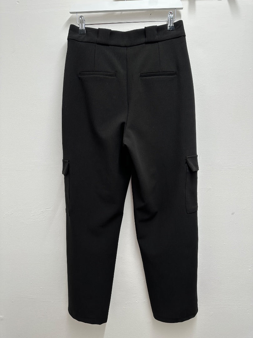 Vero Moda Black Cargo Pleat Trousers - Size 12