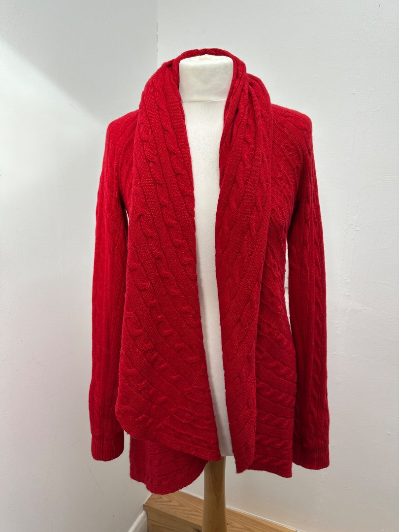 Lauren Ralph Lauren Red Cable Knit Cardigan - Size L/XL