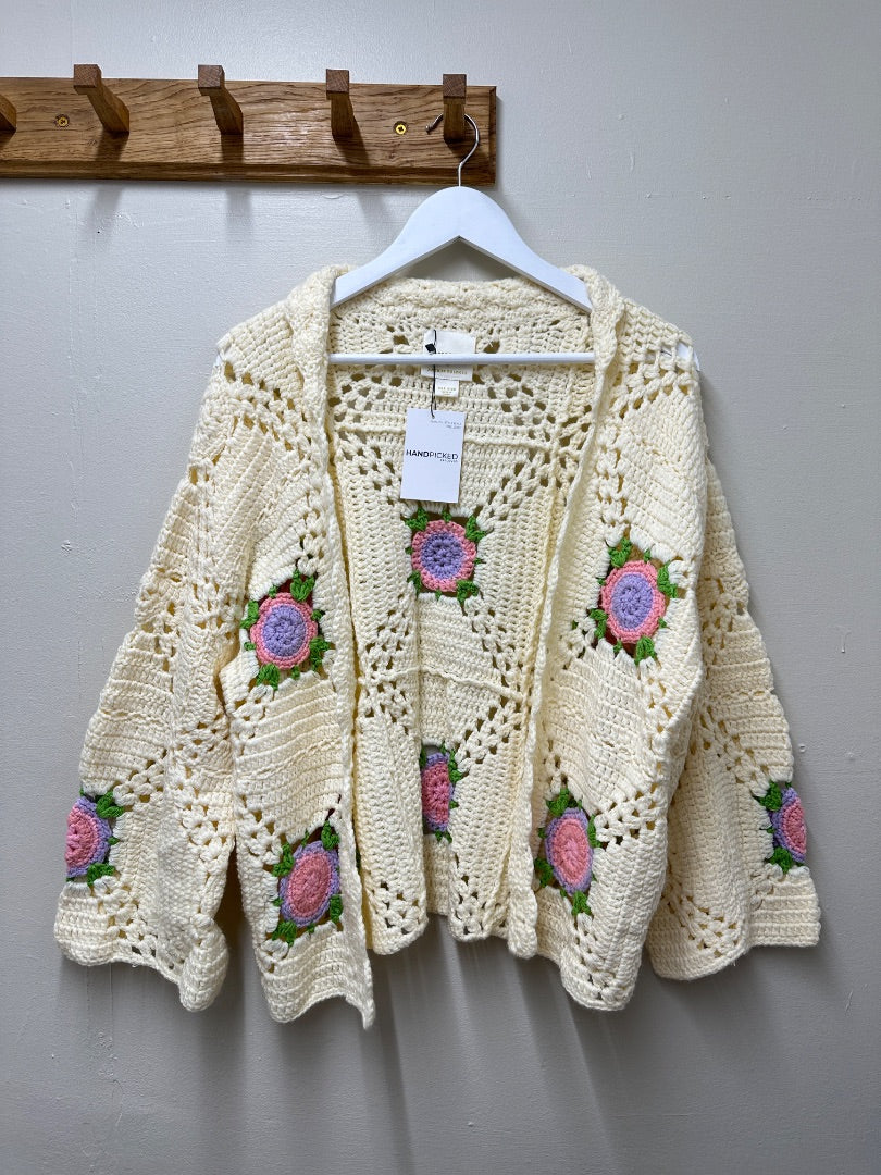 Maeve by Anthropologie Cream Pink Cardigan - One Size