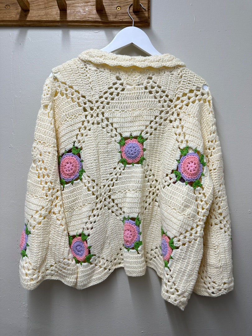 Maeve by Anthropologie Cream Pink Cardigan - One Size