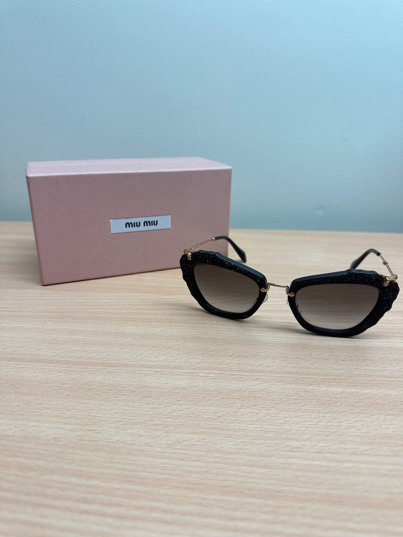 MIU MIU Black Embellished Sunglasses