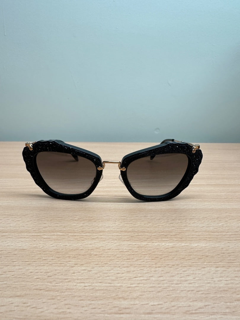 MIU MIU Black Embellished Sunglasses
