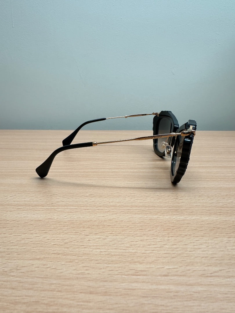 MIU MIU Black Embellished Sunglasses