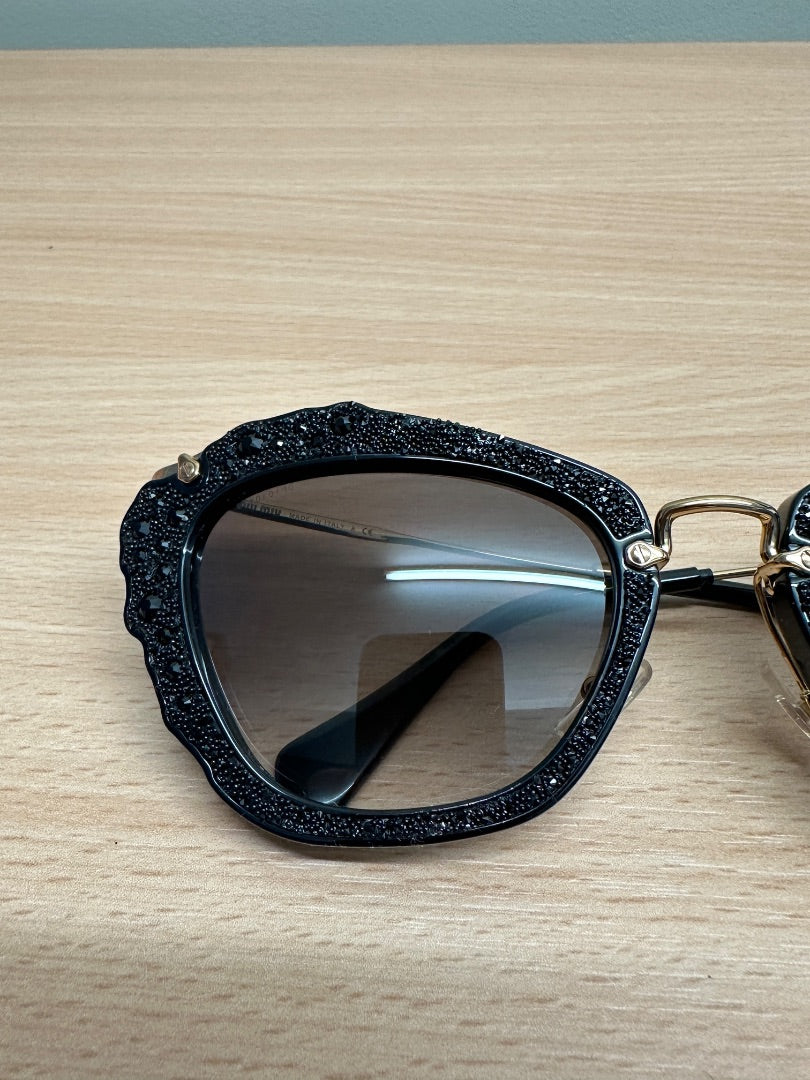 MIU MIU Black Embellished Sunglasses