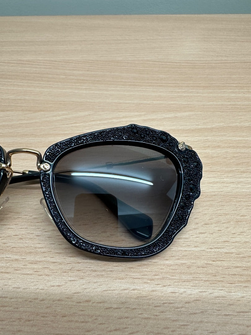 MIU MIU Black Embellished Sunglasses