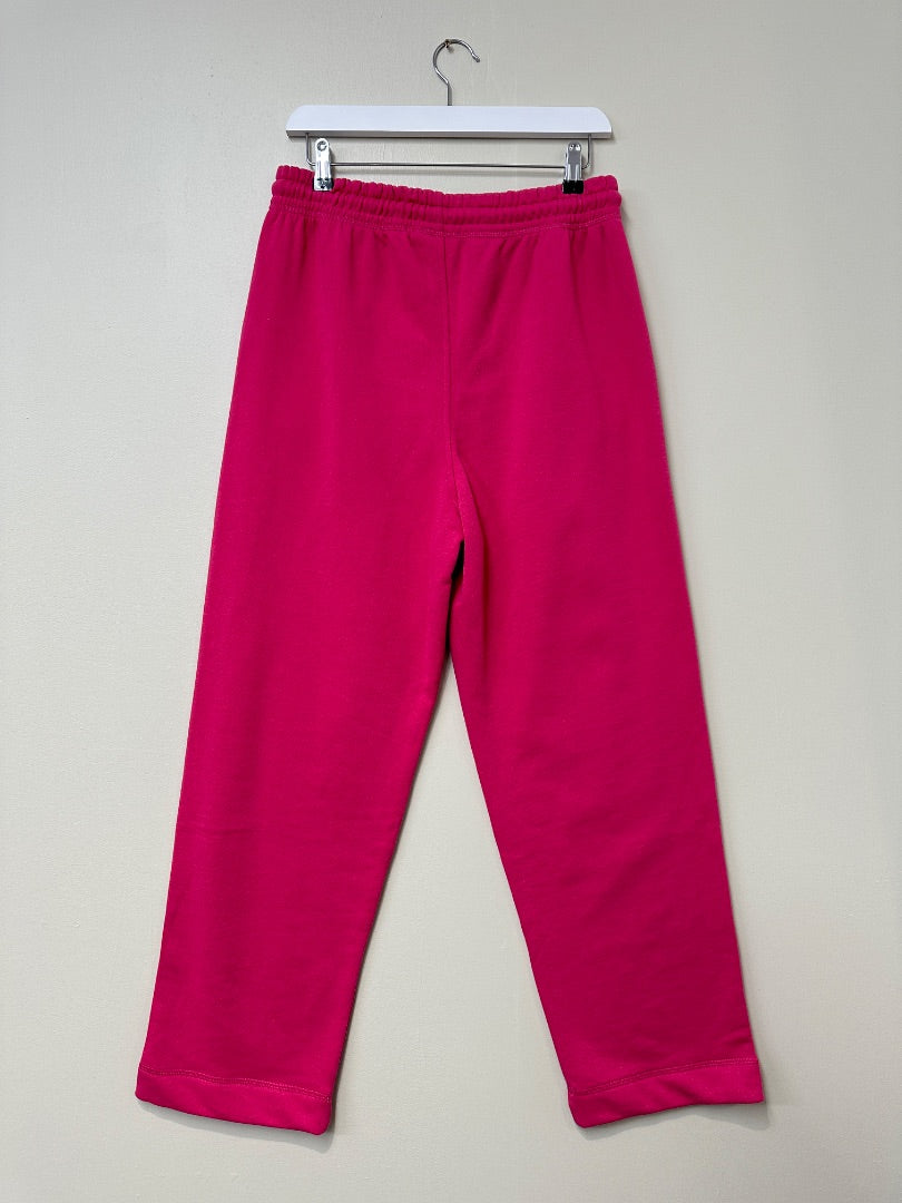 Ganni Pink Embroidered Logo Track Pants - Size M