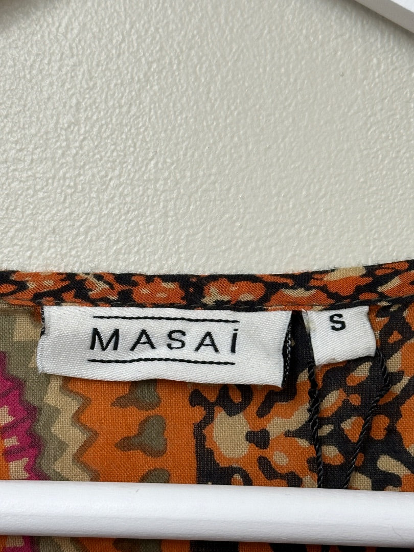 Masai Orange Khaki Mix Dress - Size S