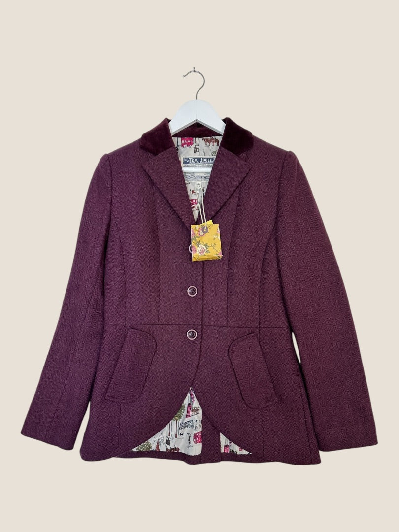Joules Purple Tweed Blazer Jacket - Size 10